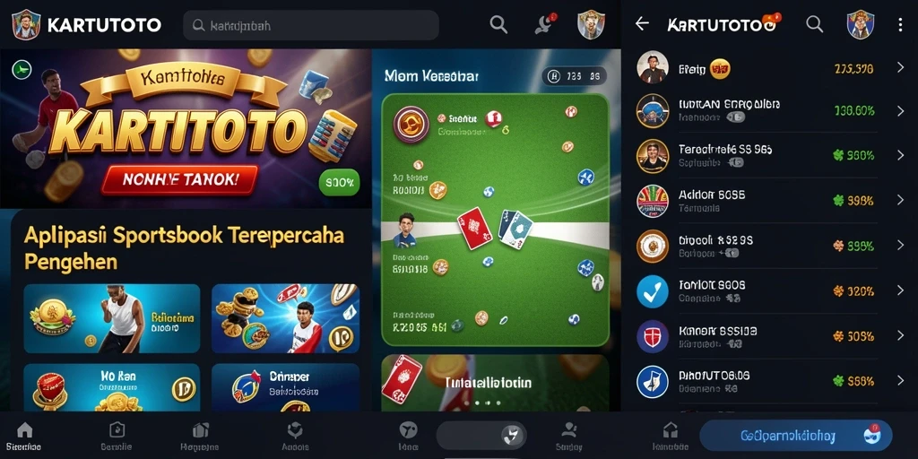 Tampilan gameplay KARTUTOTO yang menunjukkan fitur taruhan olahraga.