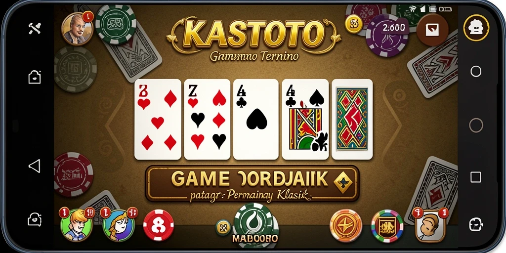 Screenshot utama KASTOTO menampilkan gameplay seru permainan domino.