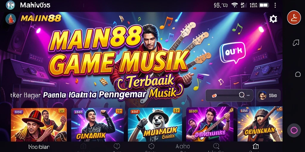 Tampilan gameplay seru dalam MAIN88, menampilkan pengalaman musik yang interaktif.