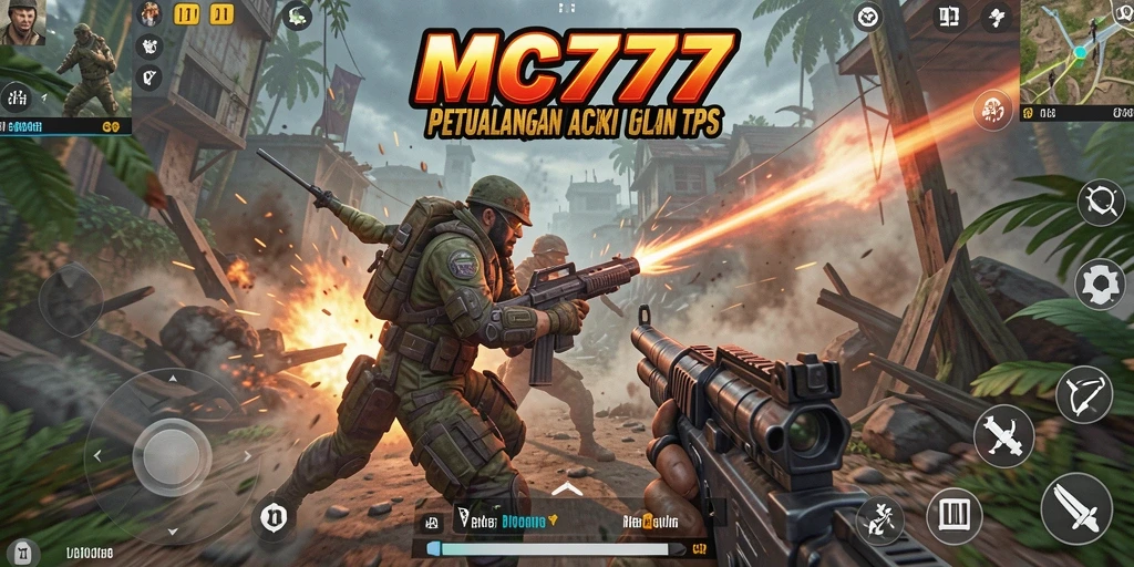 Tampilan gameplay mendebarkan di MC777 dengan karakter aksi yang intens.