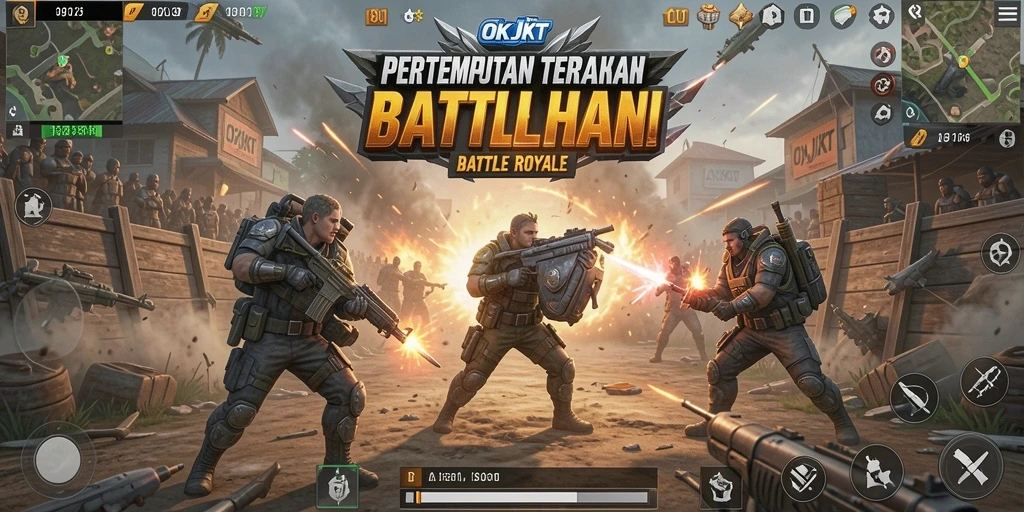 Gameplay seru dalam pertempuran Battle Royale OKJKT.
