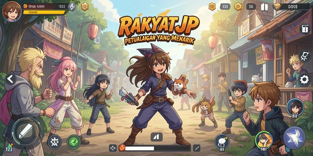 Screenshot RAKYATJP menampilkan aksi pertarungan yang dinamis dan menarik.