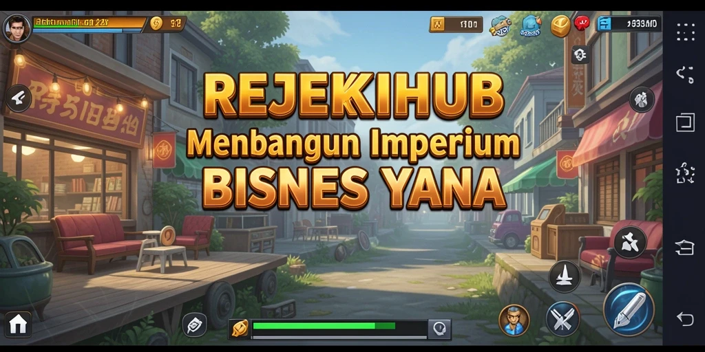 Tampilan gameplay menarik dalam membangun bisnis di REJEKIHUB.