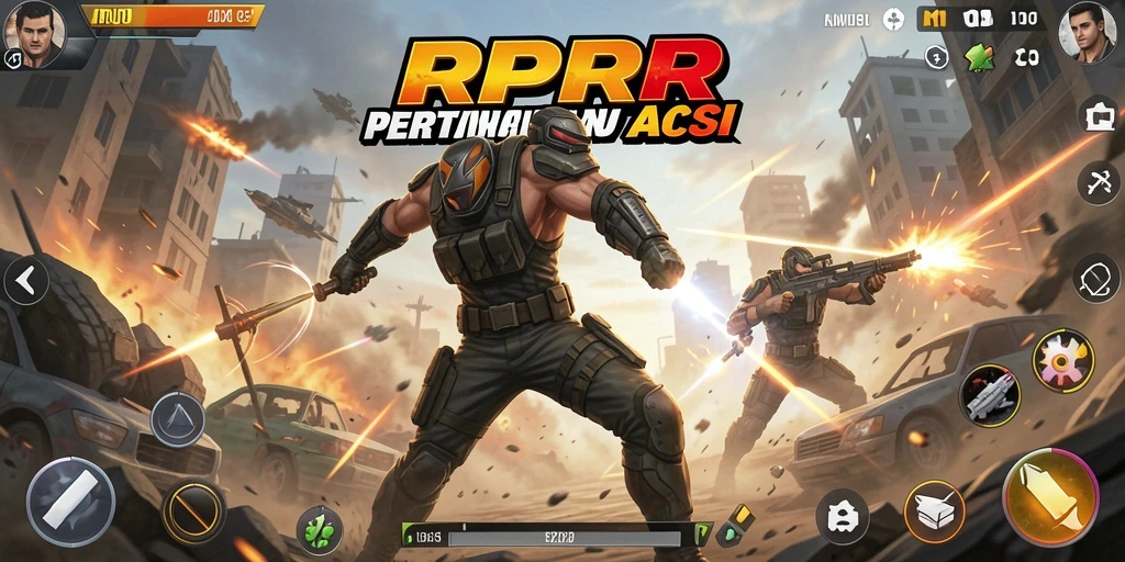Screenshot RPRR menampilkan aksi pertarungan mendebarkan.