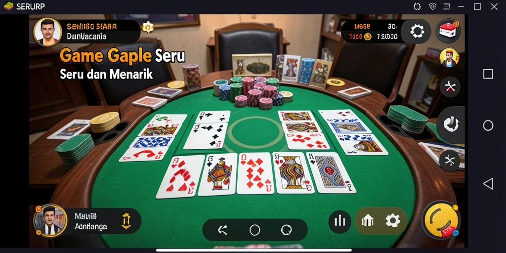Tampilan menarik gameplay Gaple di SERURP.