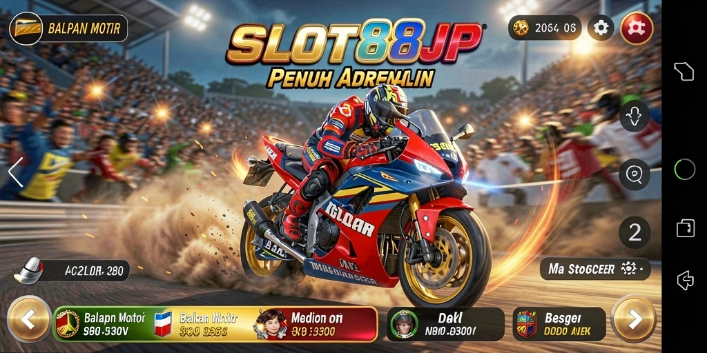 Gameplay seru dari SLOT88JP dengan balapan motor yang menegangkan.