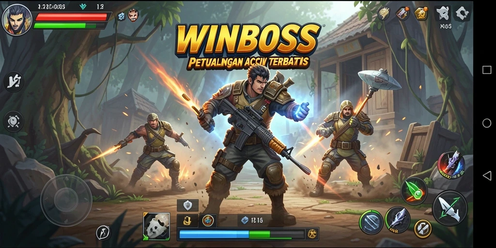 Tangkapan layar gameplay WINBOSS yang penuh aksi dan petualangan.