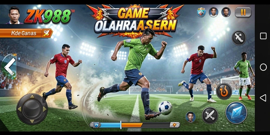 Tampilan gameplay ZK988 yang menegangkan dengan aksi olahraga.